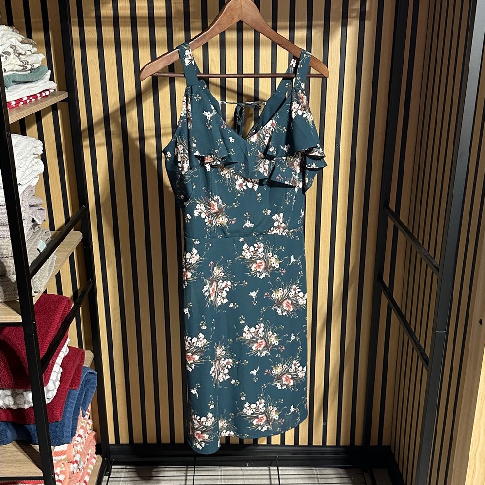 Collective Concepts Floral Green Dress